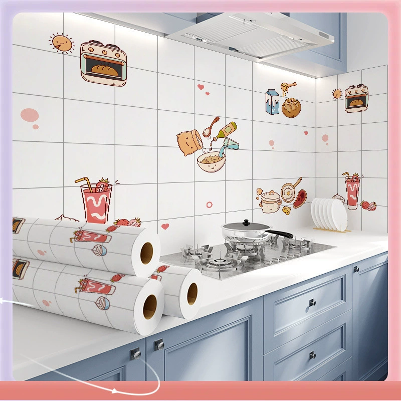 ➺ Кухонная маслостойкая наклейка самоклеящаяся высокотемпературная вытяжка плита настенная наклейка водонепроницаемая шкаф столешница настенная стена