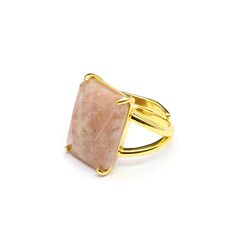 11g Weight Open Rings Classification Adjustable Ring Size 1 Piece Quantity Holiday, Daily Occasion natural stone Material Geometric Pattern Unisex Gender Simple Style, Classic Style Style Simple Style Classic Style Geometric Natural Stone Open Rings In Bulk 6