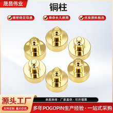 镀金导电铜柱黄铜导电触点铜针蓝牙耳机充电仓智能手表美容仪铜柱