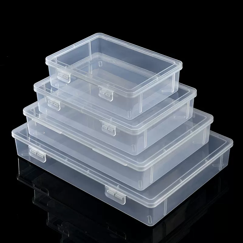 pp透明塑料文件盒桌面整理储物盒手账贴纸带盖防尘 收纳盒 包装盒