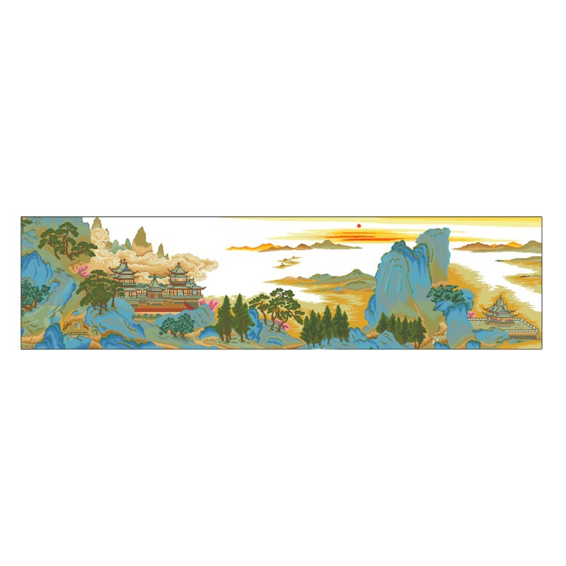 Auténtica Mona Lisa Royal punto de cruz Lingyan Pabellón tela seda antigua Nuevo hilo bordado salón paisaje pintura decorativa image 1