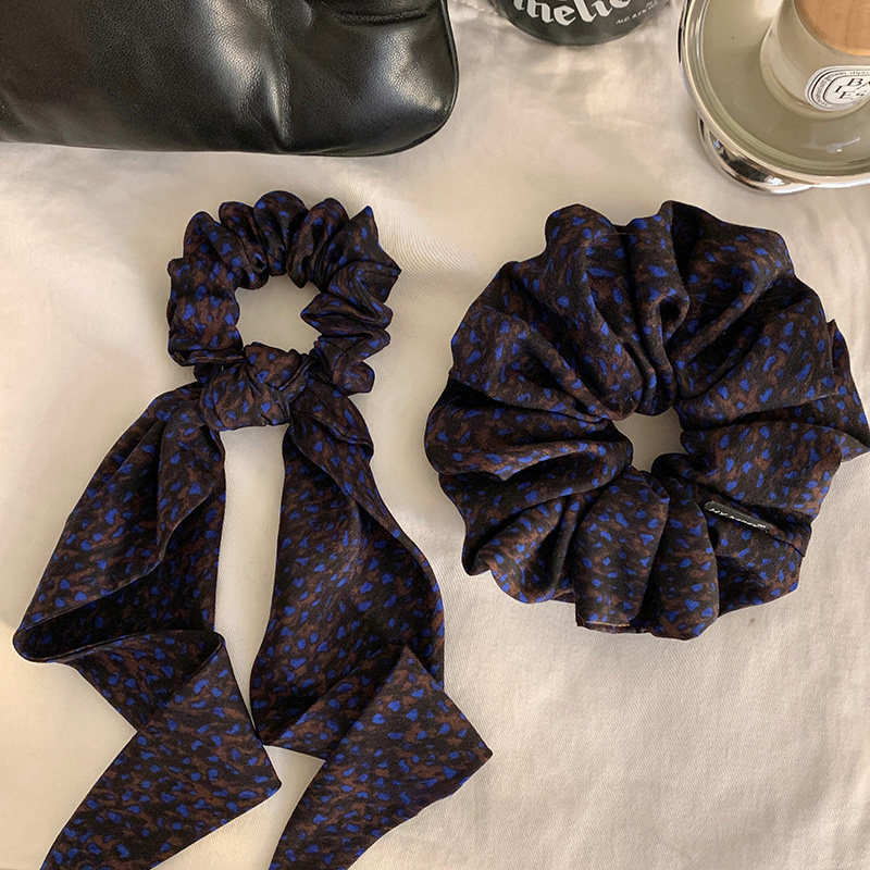 French Blue and Purple Retro Ribbon Hair Tie for Women, Hair Accessories, High-End and Stylish Korean Fashion Hair Tie