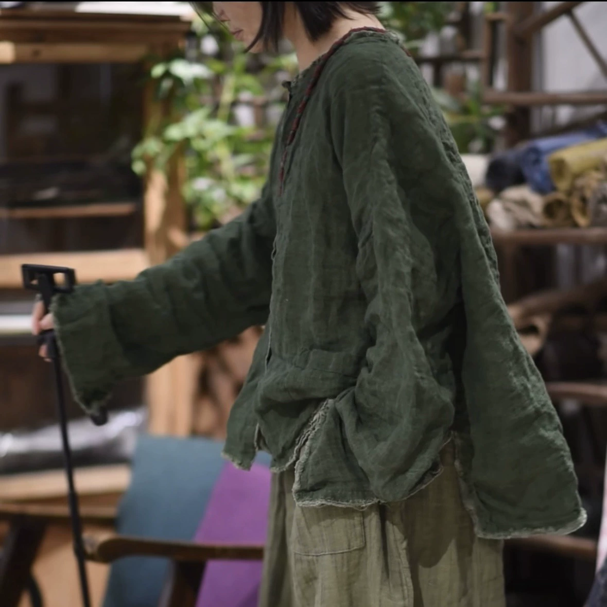 25/2 SN125 Литературно-развлекательный цвет текстурный льняный кардиган