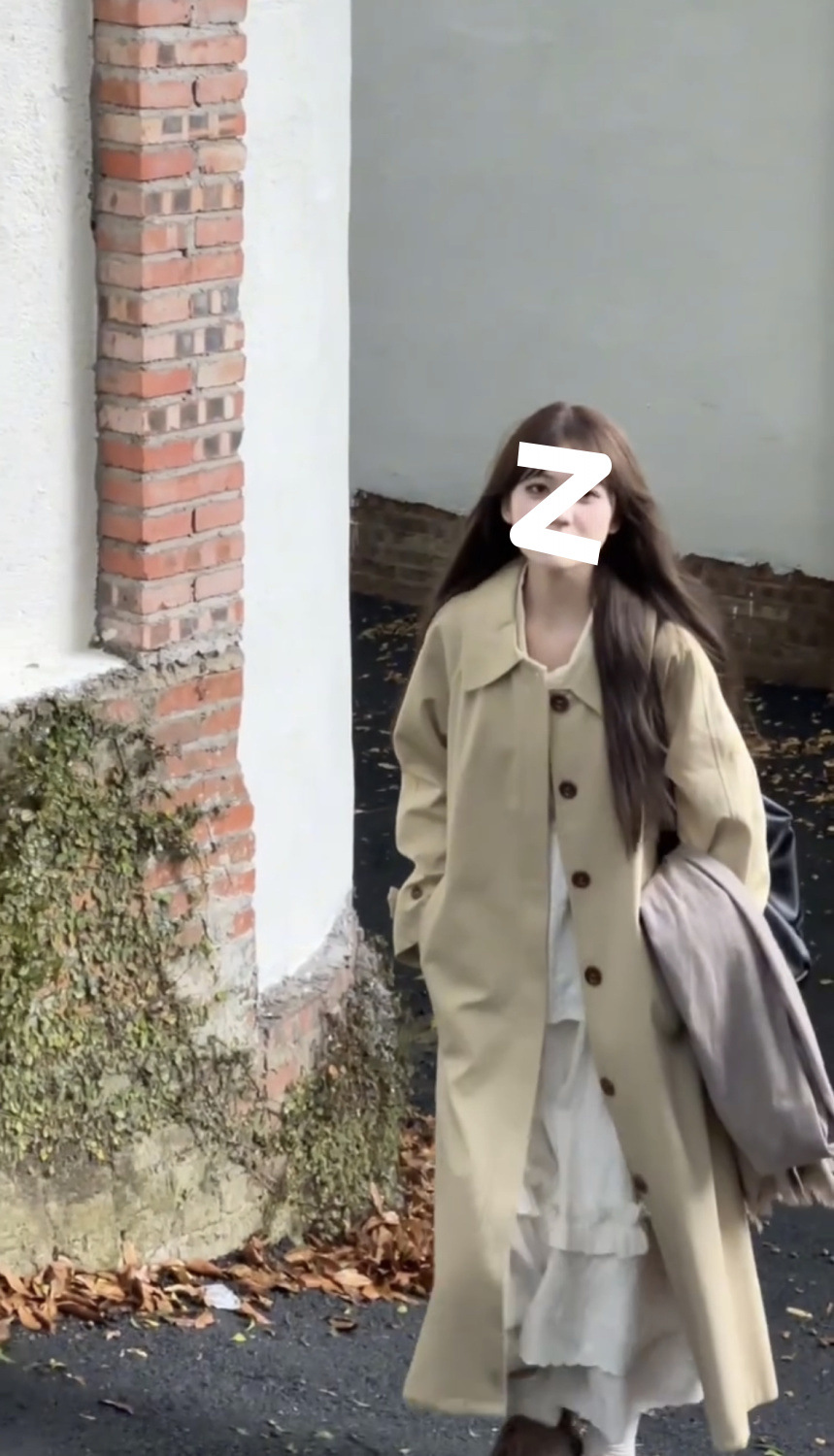 Minimalistisk trenchcoat för kvinnor elegant höst vinter khaki_voghion.com