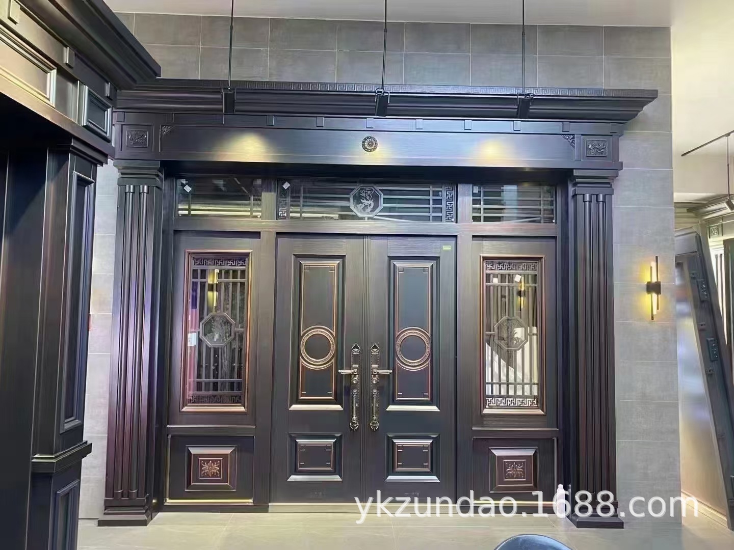 锌合金四开别墅玻璃大门