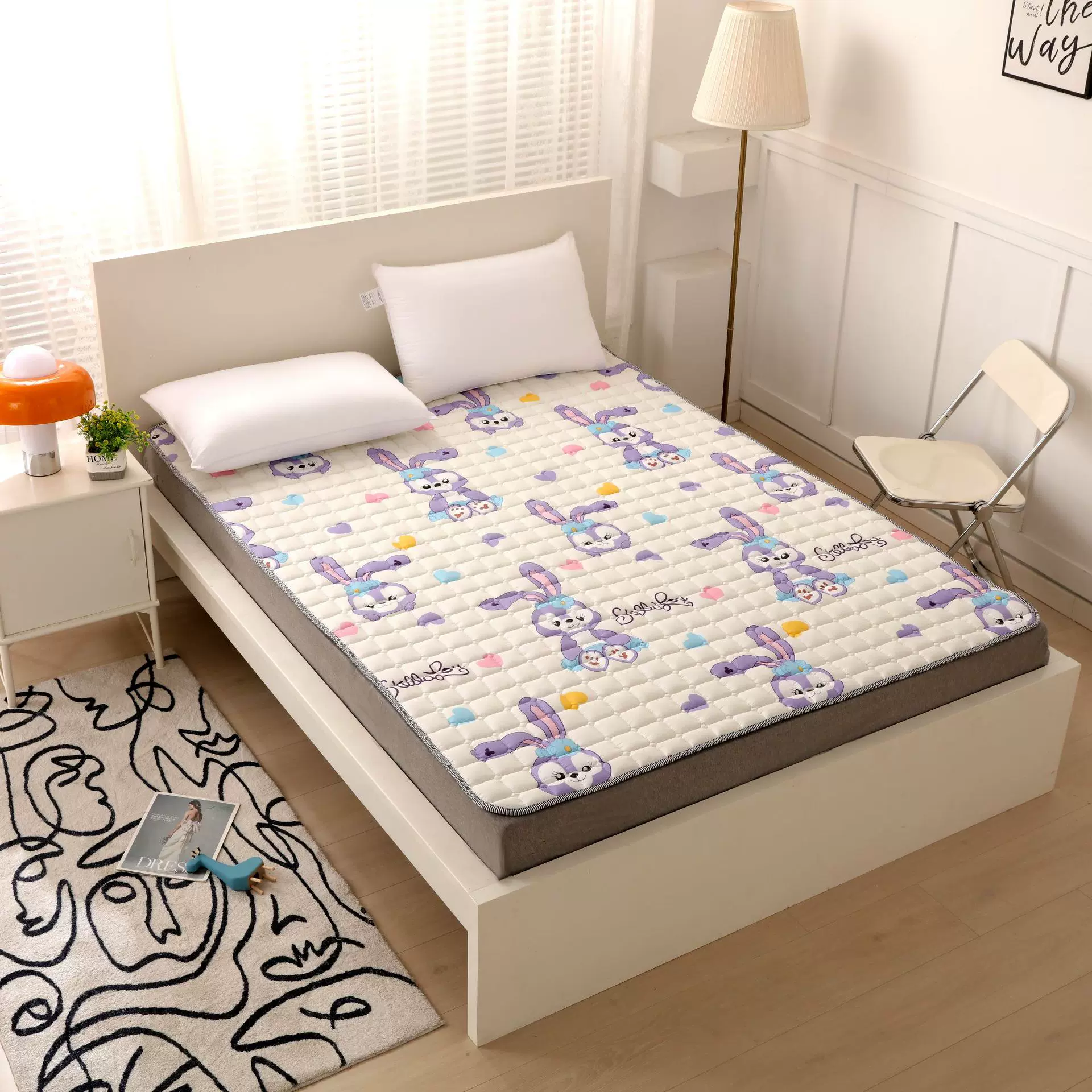夹棉儿童卡通家用防滑床护垫宿舍床垫榻榻米保护垫学生床星黛露