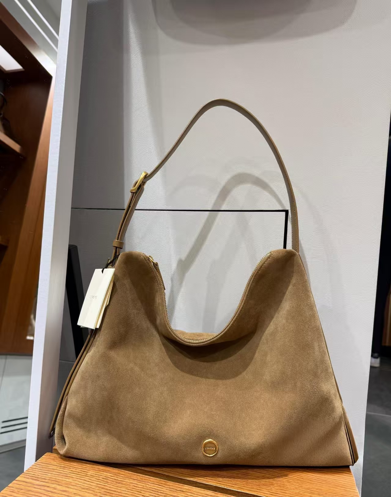 Korean Autumn/Winter New LEME Suede Tote Bag for Women Large Capacity Underarm Hobo Bag Versatile Shoulder Bag - Thumbnail 6