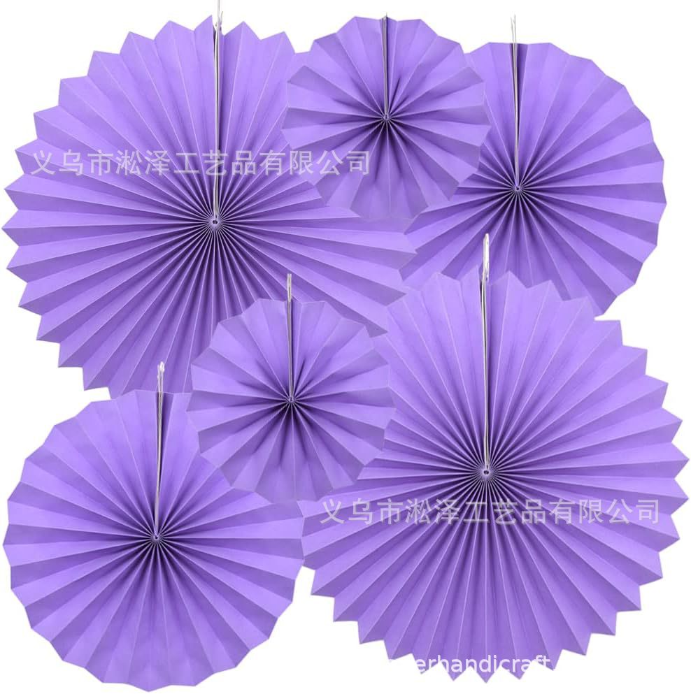 6 un conjunto de ventilador de papel redondo de origami flores festivas decoración de ventanas de bodas de cumpleaños pared de fondo DIY set