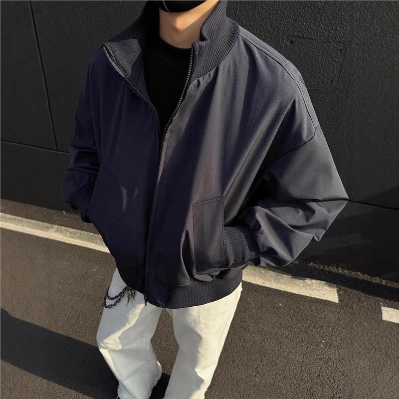 Green spring jacket, short baseball uniform, American style, oversize