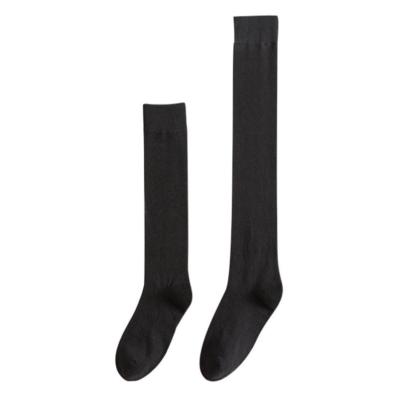 De las mujeres sobre la rodilla ins medias de moda delgada Primavera, Otoño e Invierno becerro JK negro flaco media pantorrilla medias altas japonesas