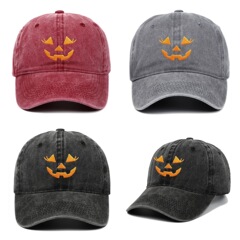 アマゾンはハロウィーンのカボチャ刺繍野球帽を販売しています。