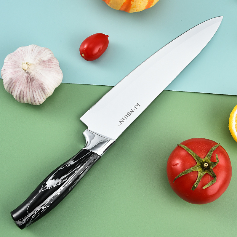 Cuchillos de acero inoxidable al por mayor, juegos de cuchillos de chef para el hogar, utensilios de cocina de seis piezas resistentes a la oxidación para la cocina en stock