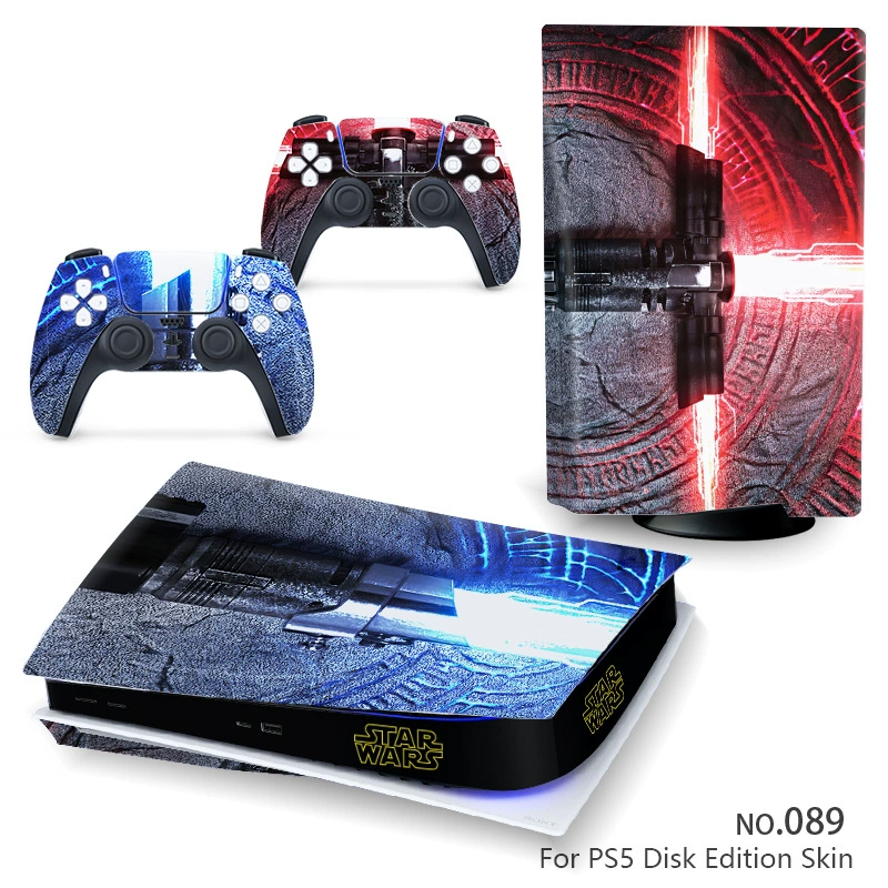 Наклейка‑скин для консоли (Sony) PS5, 5 предметов, декоративная виниловая защита, для дисковой и цифровой версий