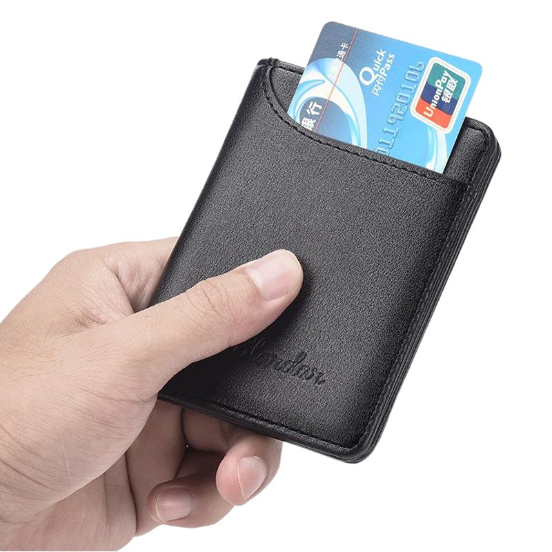 Slardar ultra-delgada cartera de los hombres de la cartera de los hombres vertical pequeña Licencia de Conducir juventud mini estudiante moneda monedero titular de la tarjeta