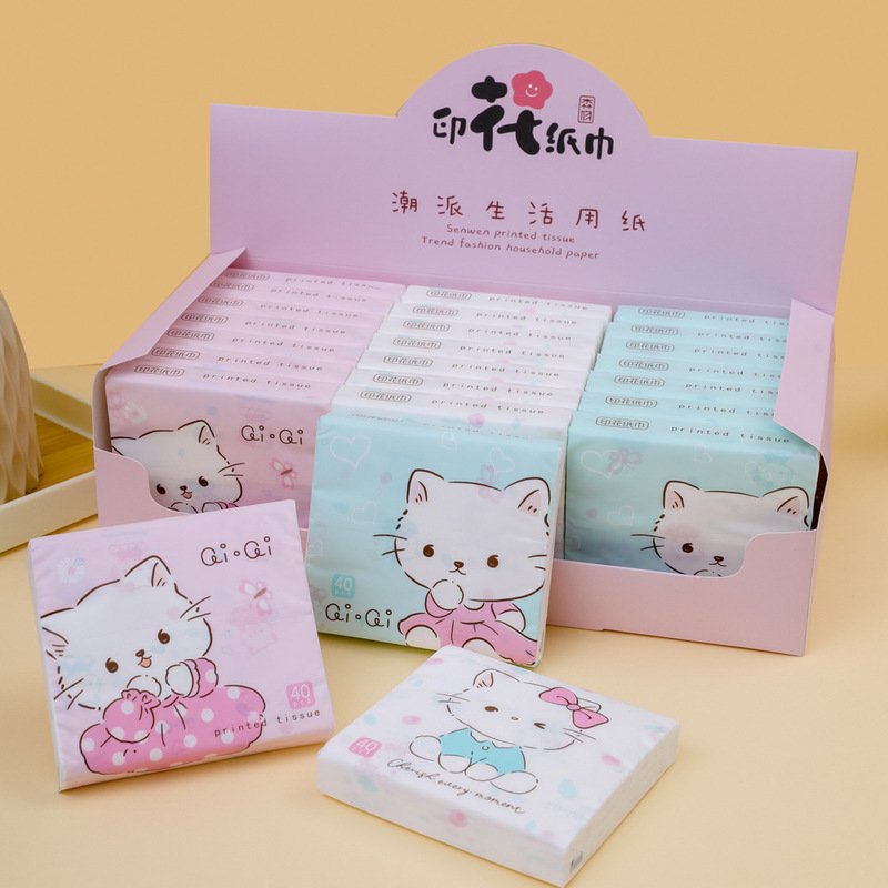Senwen Ai Cat Print Tissue Paper Student Small Pack Portable Pocket Tissue Printed Facial Tissue Hand Wipe Tissue Senwen Ai Cat Print Tissue Paper Student Small Pack Portable Pocket Tissue Printed Facial Tissue Hand Wipe Tissue