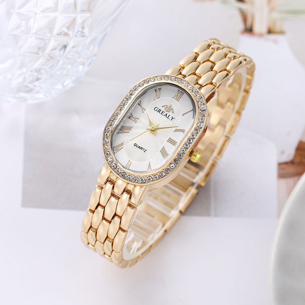 Nuevo reloj de lujo transfronterizo con diamantes de imitación para mujer, esfera multicolor en forma de barril, temperamento de moda, cinturón de acero romano, reloj para mujer image 6
