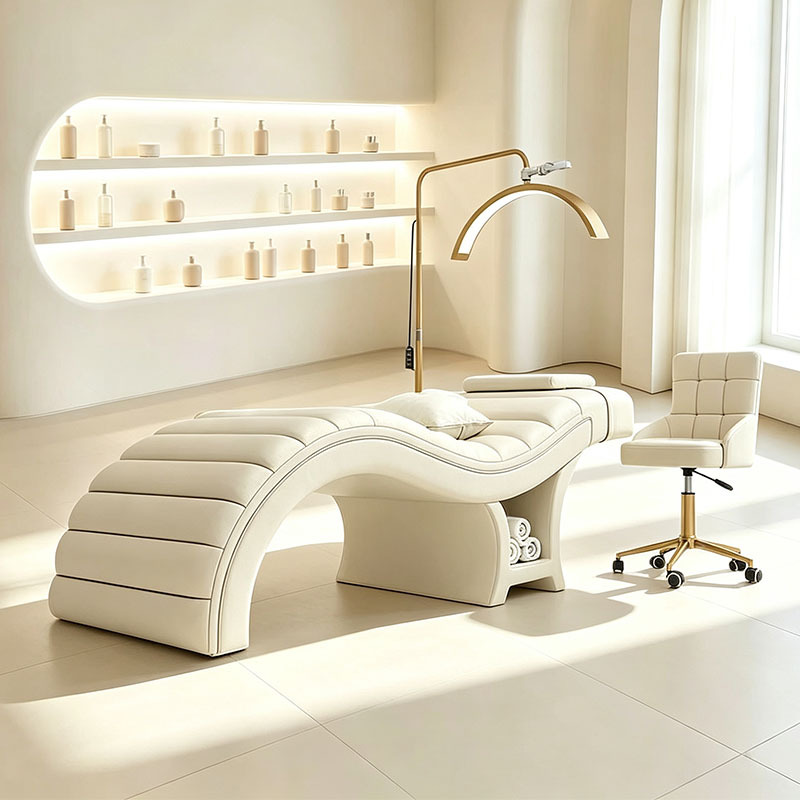 Cama de belleza mayorista transfronteriza de alta gama, cama de belleza spa, cama de pestañas, masaje en forma de s, cama de belleza bordada image 4