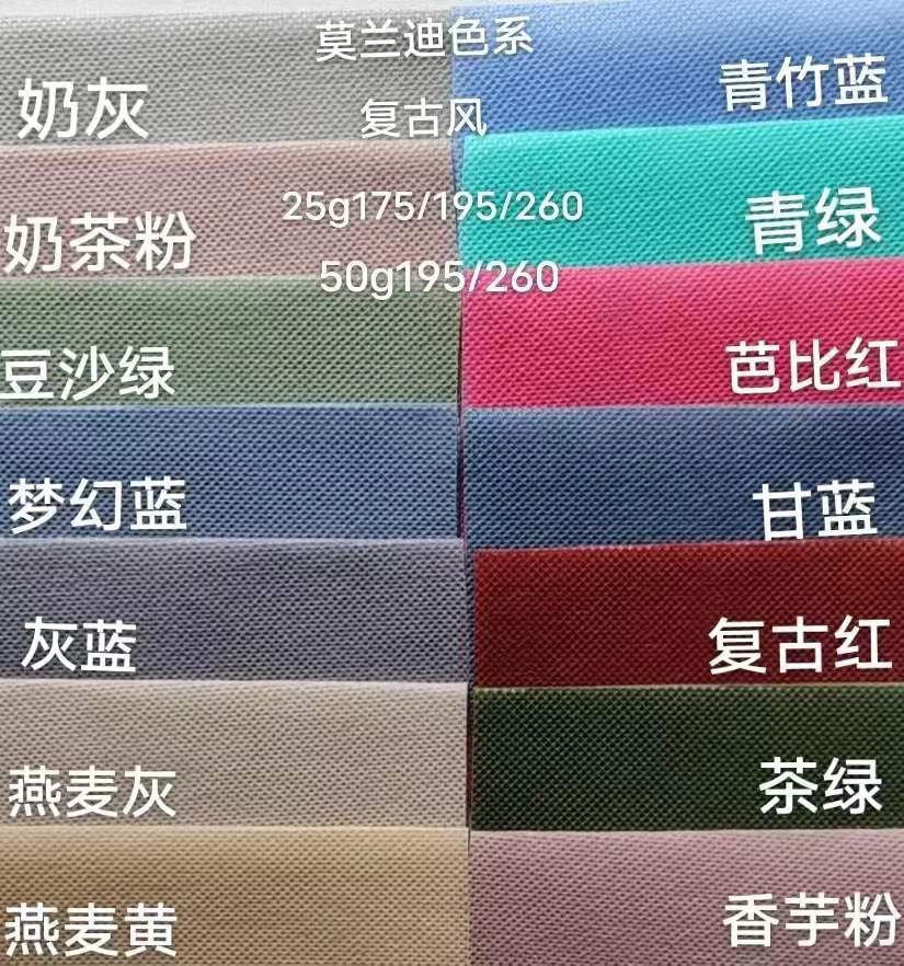 PP无纺布莫兰迪彩色KF94口罩无纺布时尚高颜值高端成人口罩用布