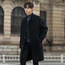 24c717秋冬季新款毛呢大衣男中长款过膝绵羊毛呢子风衣外套韩版潮