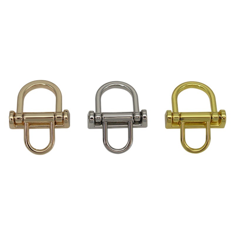 Luggage hardware accessories backpack screw on both sides double ring hanging buckle backpack with metal buckle hanging bag chain ring