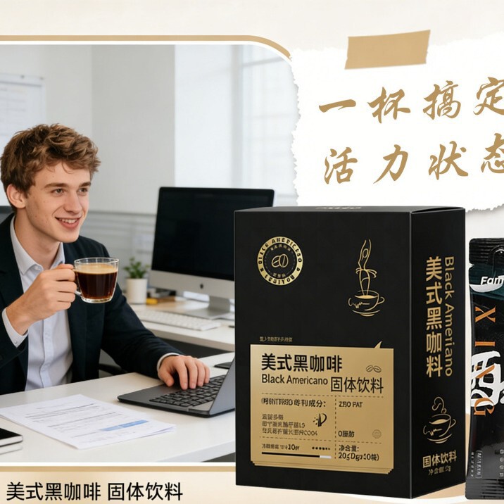 American-Style Black Coffee Mct White Kidney Bean Black Coffee Meal Replacement Nutritious Satiating Instant Energy Coffee Drink Solid Beverage American-Style Black Coffee Mct White Kidney Bean Black Coffee Meal Replacement Nutritious Satiating Instant Energy Coffee Drink Solid Beverage