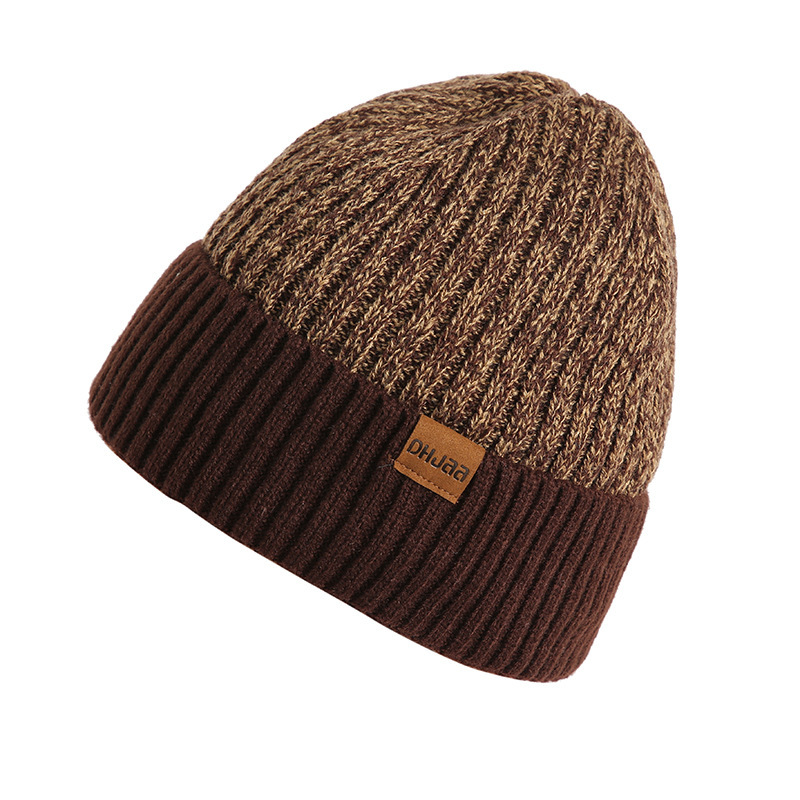 Unisex Herren Winter Doppelstrickmütze Erwachsene Fleece warme Strickmütze_voghion.com