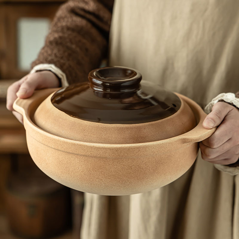 Resistente a altas temperaturas con una olla de cubierta, olla de arroz tradicional doméstica al por mayor, olla de arroz de dos orejas, olla de arroz de restaurante image 4