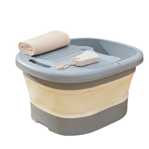 Foot bath basin, foldable, household massage health foot soaking tub with cover for below the knee, insulated plastic foot bath for dormitory