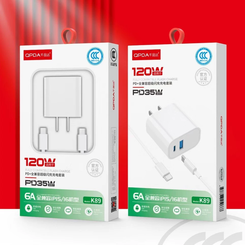 Пакет зарядки Brand PD+USB супер экспресс, набор для зарядки с сертификацией 3C K83 K89 совместим с 15 16