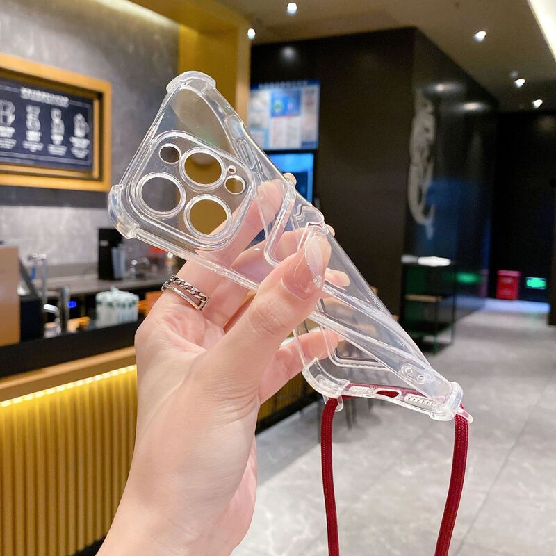 Mobile Phone Case with Lanyard Crossbody Iphone16Pro Transparent DIY Printing and Placing Photos Suitable for Apple 11 Mobile Phone Case