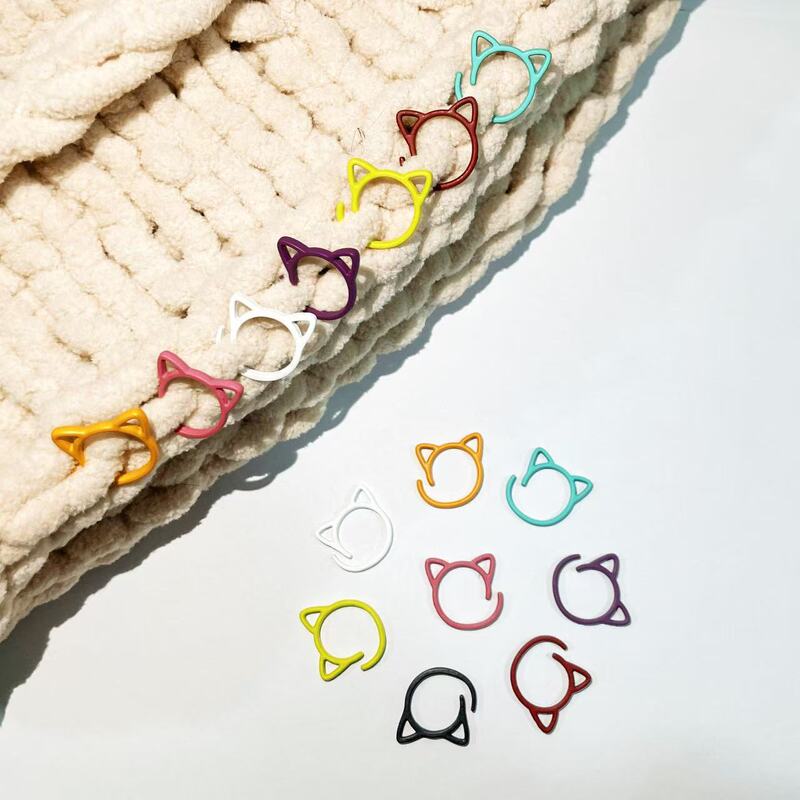 Wool Knit Crochet Mark Buckle Open Spiral Color Cat Ear Metal Paint Mark Buckle Small Buckle