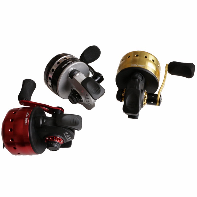 Transfronterizo Piscis fortaleza BL30 carrete de pesca de metal línea interna rueda cerrada Slingshot pesca compuesto Arco y línea de pesca carrete