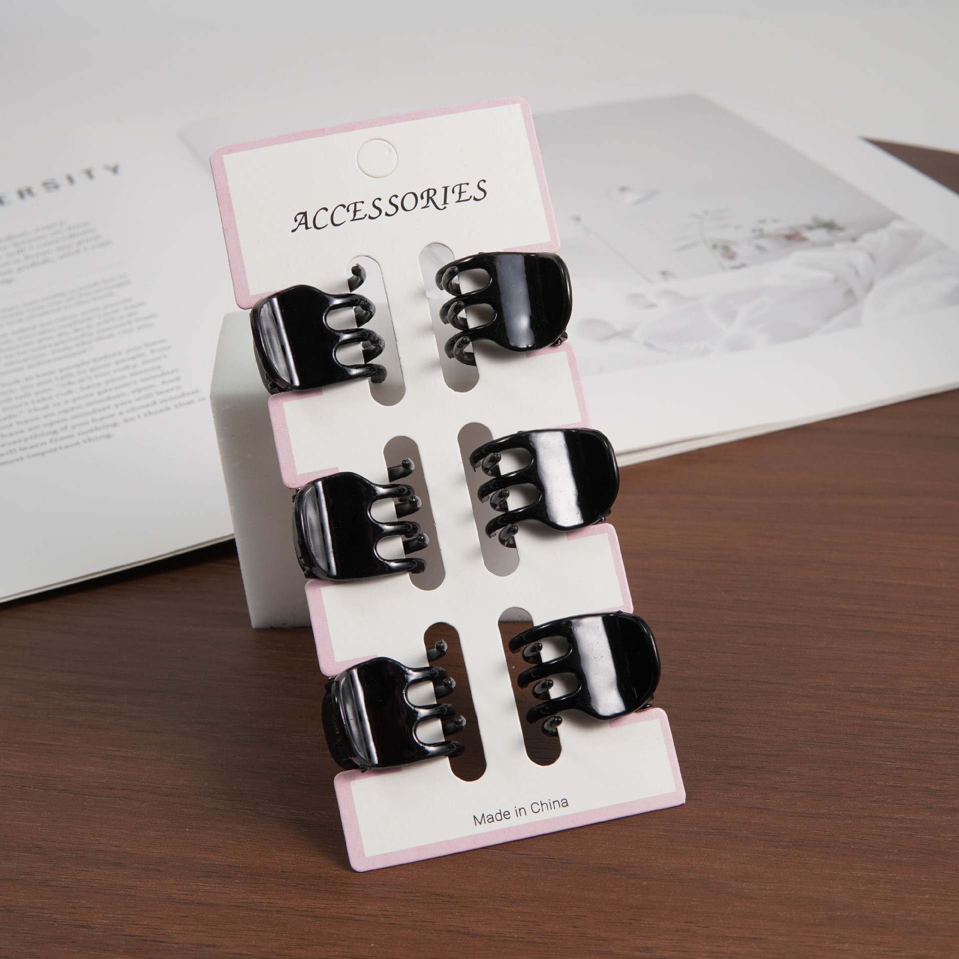 2cm 상단 카드(유광 블랙) 6개 세트