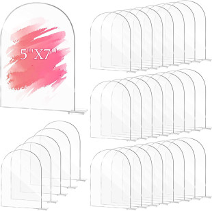 5 Pcl Large Acrylic Transparent Arch Digital Seat Plate DIY Blank Acrylic Party Wedding Table Plate