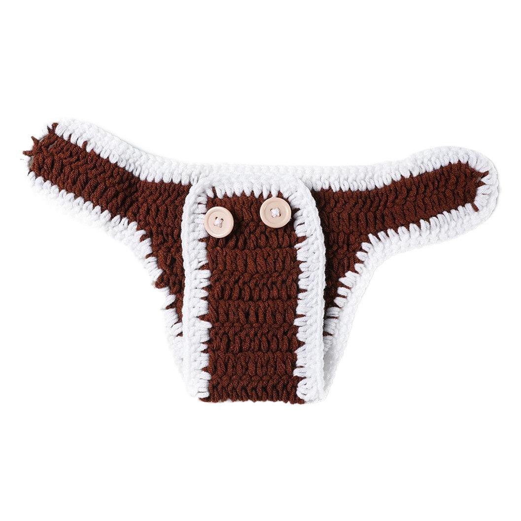 Recién nacido rugby fotografía ropa nueva lana mano gancho tejido traje de baño regalo de tres piezas conjunto