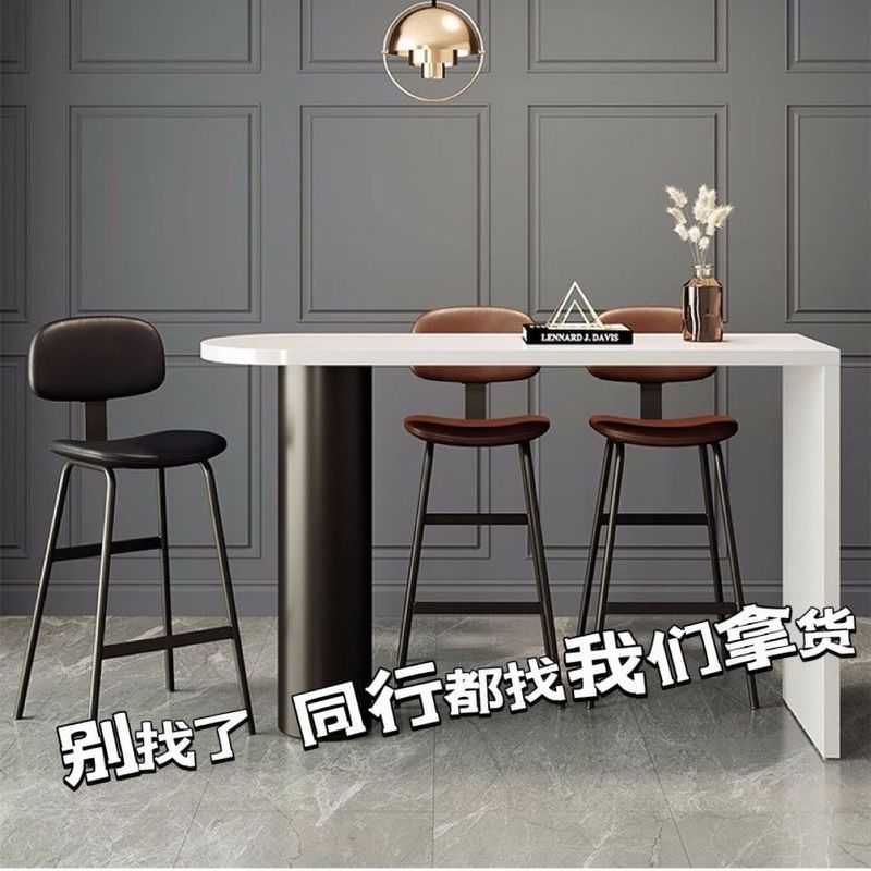 吧台椅工业风软包靠背高脚凳铁艺简约现代家用吧台凳酒吧椅高椅子|undefined