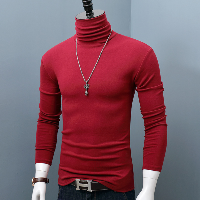 다크 레드 풀 터틀넥