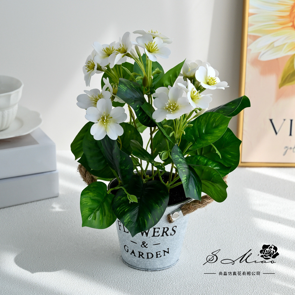 Botella de hierro sensación flor de begonia bonsai imitación maceta flores falsas decoración del hogar fotografía flores artificiales flores de boda perilla