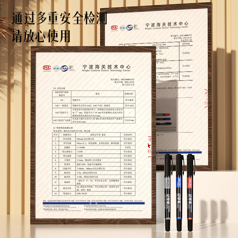 Deliky gancho de línea de lápiz de marcado de aceite de arte grueso de doble cabeza negro rápido secado impermeable 6824