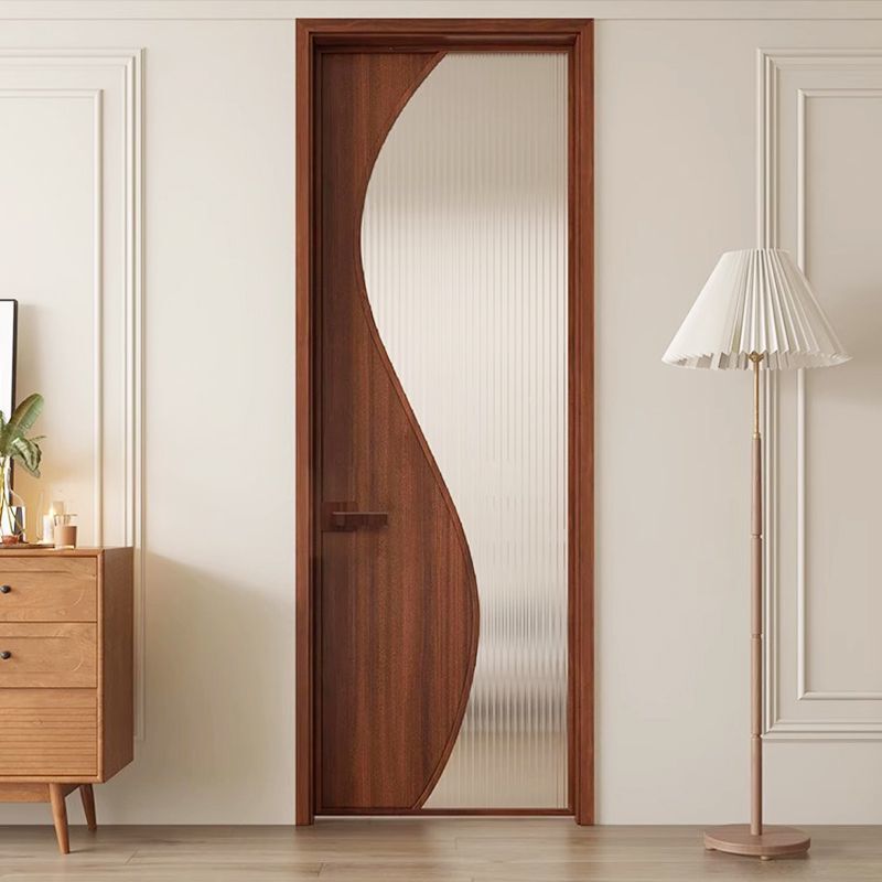 French Retro Door Bathroom Balcony Kitchen Toilet Door Cream Style Aluminum Alloy Indoor Glass Flat Door