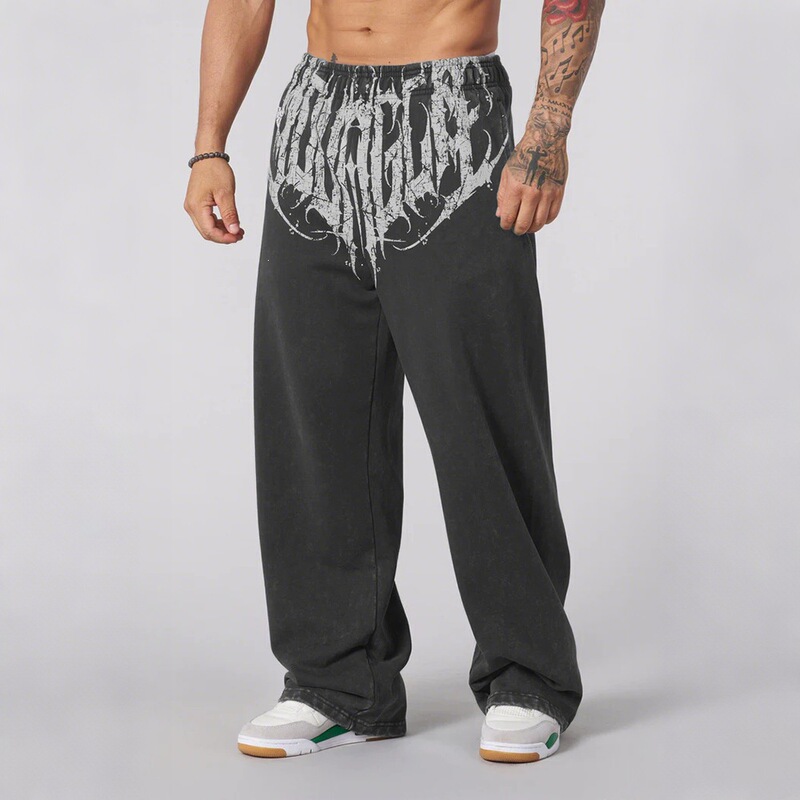 New American-Style Trendy Brand Youngla Men's Sports Pants, Jogging, Fitness Training, Casual Loose Straight-Leg Pants