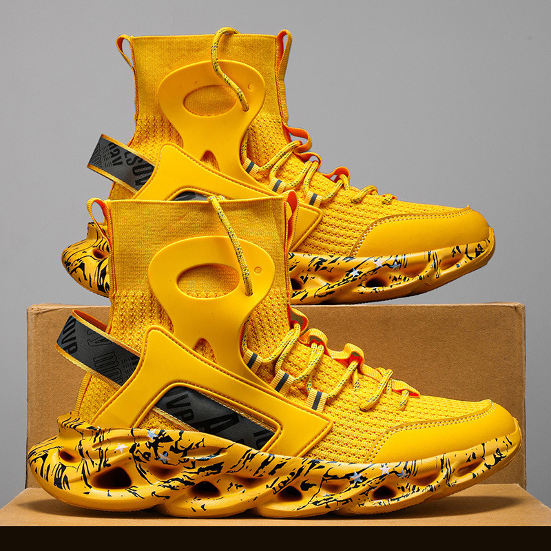 Cross-border plus size Men's Shoes Internet-popular Super-popular High-top Casual Flying Woven Socks sneaker Men's Blade Shock Absorption Running Trendy Shoes Cross-border plus size Men's Shoes Internet-popular Super-popular High-top Casual Flying Woven Socks sneaker Men's Blade Shock Absorption Running Trendy Shoes