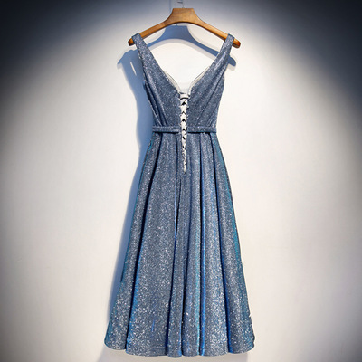 blue evening dress