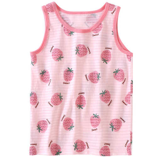 Children's bamboo cotton vest three-piece baby vest summer thin baby vest female baby bottoming top