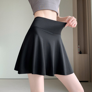 Sports Short Skirt for Women, Fake Summer Two-Piece Anti-Exposure Yoga Skirt, Running Fitness Tennis Badminton Pleated White Skirt