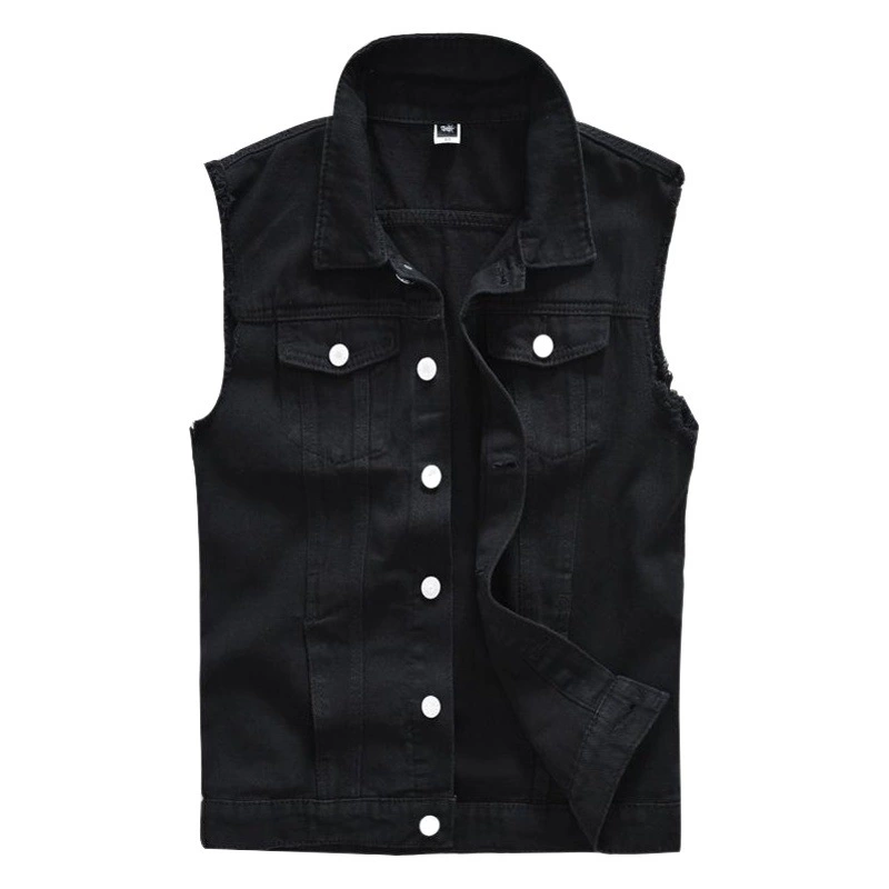 Модный мужской весенне-летний осенний джинсовый жилет, Черный Модный брендовый крутой мужской повседневный жилет, Молодежный жилет
