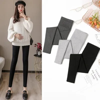 2025 Pregnant Women Spring Autumn Pants Maternity Leggings Pregnancy Stretch Plaid Belly Support Pants Maternity Trousers