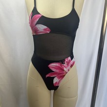 2026新款bikini跨境欧美外贸多色网纱露背性感比基尼连体泳衣泳装