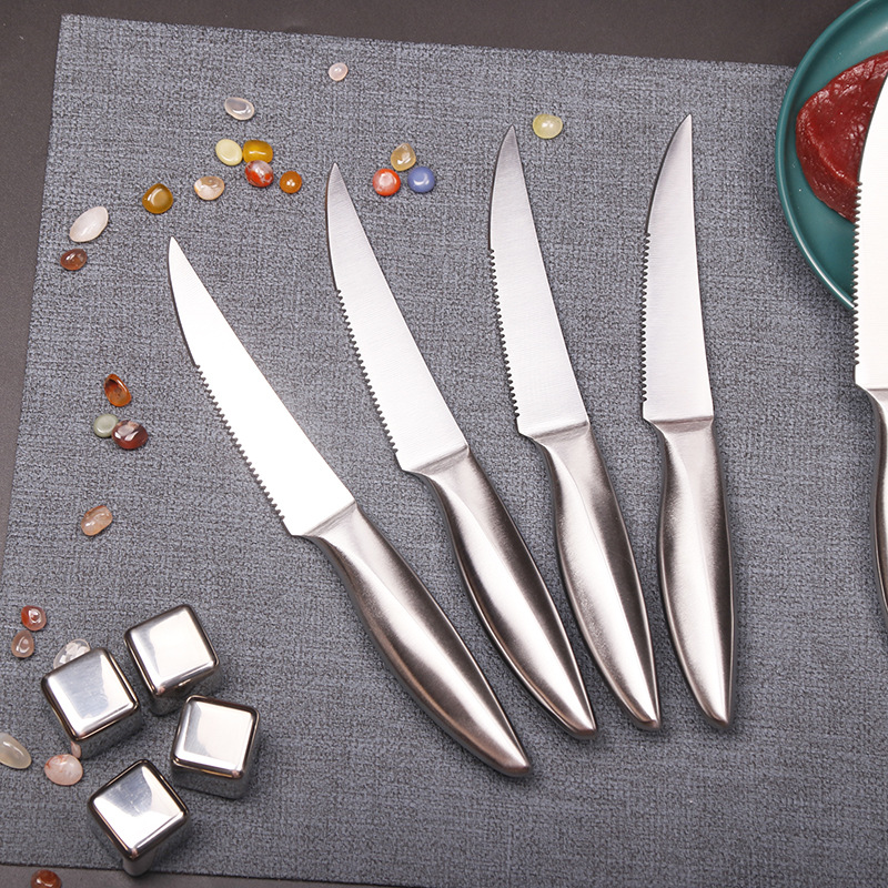 热销定制新款出口不锈钢牛扒套刀简约牛排刀西式餐刀礼盒包装