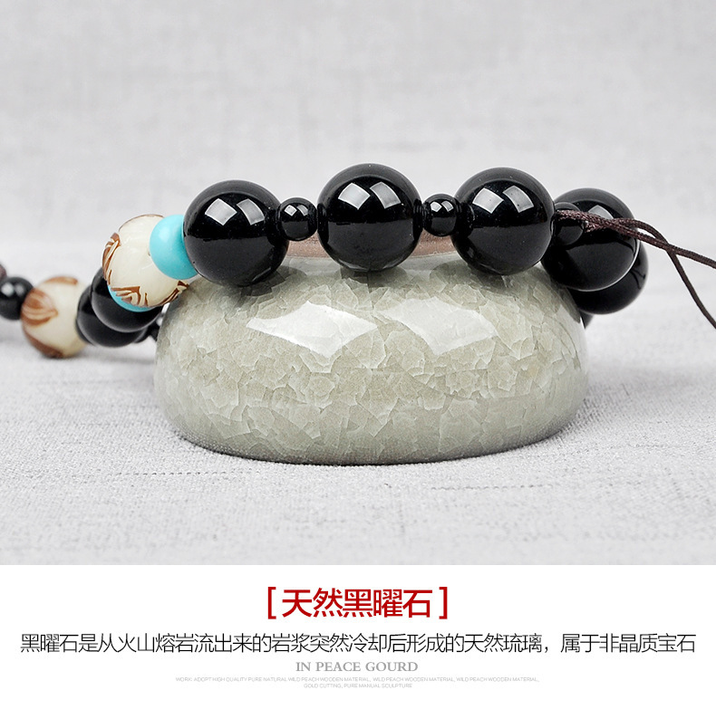 Car Pendant Peach Wood Safety Gourd Car Interior Hanging Ornament Rearview Mirror Decoration for Men High-End Long-Lasting Fragrance Perfume